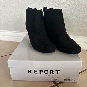 Black report ankle booties. Size 8 fair condition